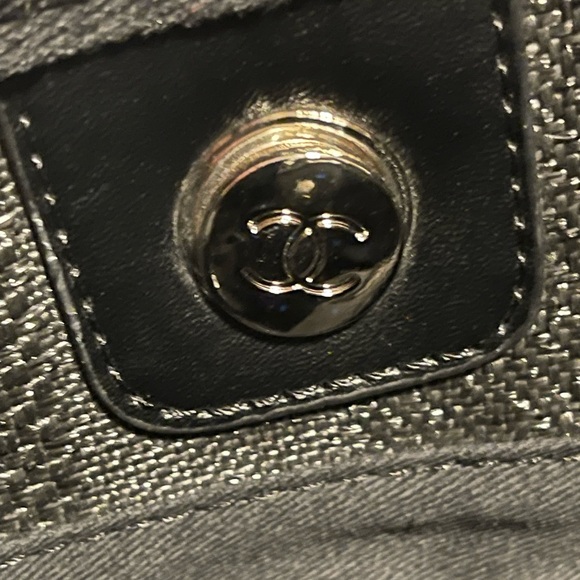 Beautiful Channel Striped Tote. Like New - Picture 9 of 12